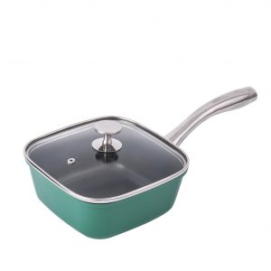 18*18cmDie-Cast Aluminum Square Sauce Pan with Induction Base