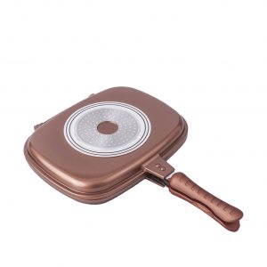30-36cmDie-Cast Aluminum Double Fry Pan with Induction Base