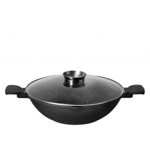 32-36cmDie-Cast Aluminum Wok with Granite Finish