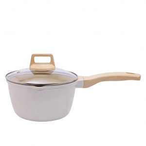 20cmDie-Cast Aluminum Saucepan with Glass Lid & Induction Base