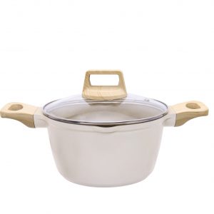 20-32cm Die-Cast Aluminum Casserole with Glass Lid & Induction Bottom