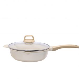 28cmDie-Cast Aluminum Deep Fry Pan with Glass Lid & Induction Base