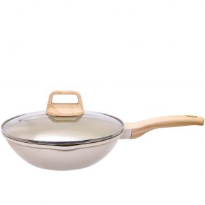 24-28cmDie-Cast Aluminum Wok with Glass Lid