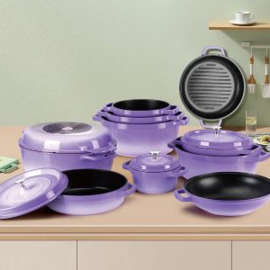 Die-Cast Gradient Purple Cookware Set