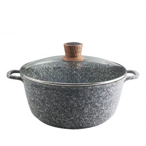 16-44cm Die-Cast Aluminum Casserole with Granite Finish & Induction Base