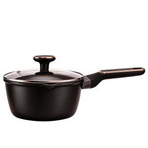20cmDie-Cast Aluminum Saucepan with Copper Accents & Induction Base